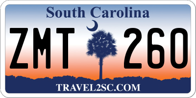 SC license plate ZMT260