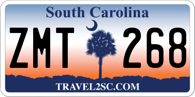 SC license plate ZMT268