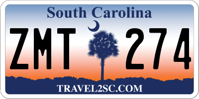 SC license plate ZMT274