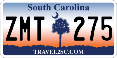 SC license plate ZMT275