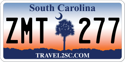SC license plate ZMT277