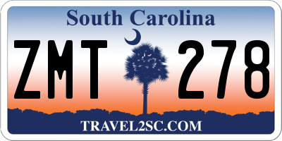 SC license plate ZMT278