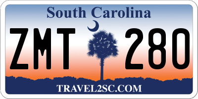 SC license plate ZMT280