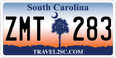 SC license plate ZMT283
