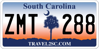 SC license plate ZMT288