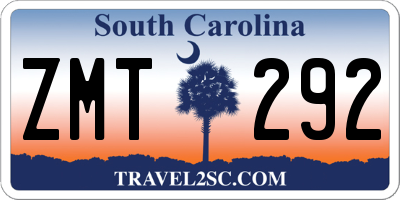 SC license plate ZMT292