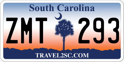SC license plate ZMT293