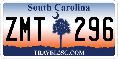 SC license plate ZMT296