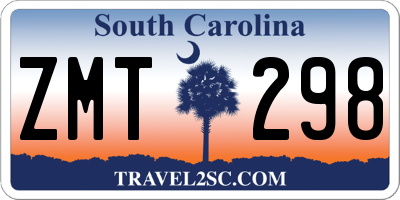 SC license plate ZMT298