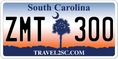 SC license plate ZMT300