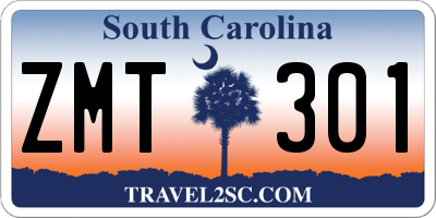 SC license plate ZMT301