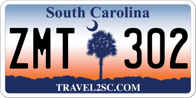 SC license plate ZMT302