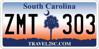 SC license plate ZMT303