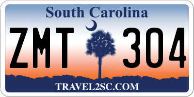 SC license plate ZMT304