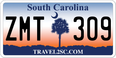 SC license plate ZMT309