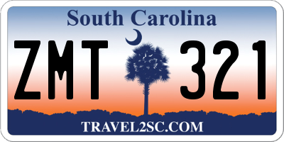 SC license plate ZMT321