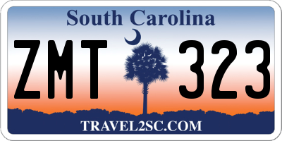 SC license plate ZMT323