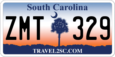 SC license plate ZMT329