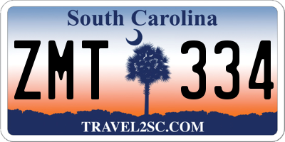 SC license plate ZMT334