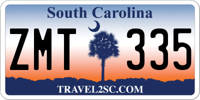 SC license plate ZMT335