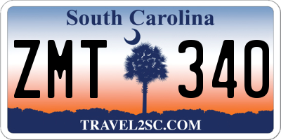 SC license plate ZMT340