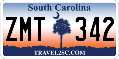 SC license plate ZMT342
