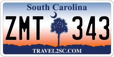 SC license plate ZMT343