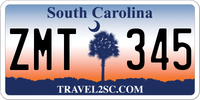 SC license plate ZMT345