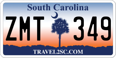 SC license plate ZMT349