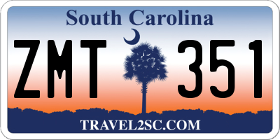 SC license plate ZMT351