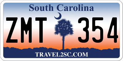 SC license plate ZMT354