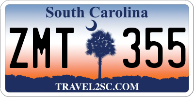 SC license plate ZMT355