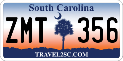 SC license plate ZMT356
