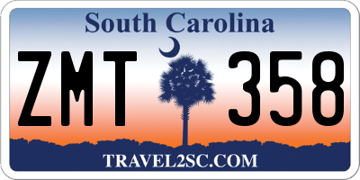 SC license plate ZMT358