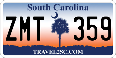 SC license plate ZMT359
