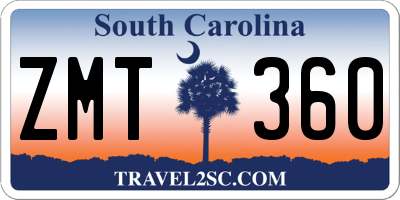 SC license plate ZMT360