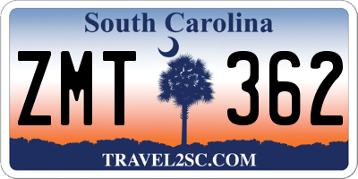 SC license plate ZMT362