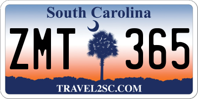 SC license plate ZMT365