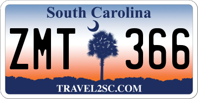 SC license plate ZMT366