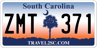 SC license plate ZMT371