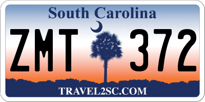 SC license plate ZMT372
