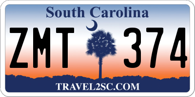 SC license plate ZMT374