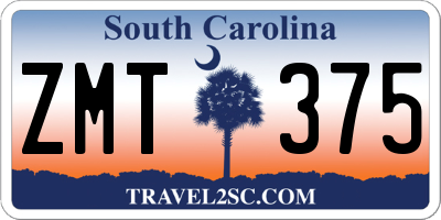SC license plate ZMT375