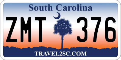 SC license plate ZMT376