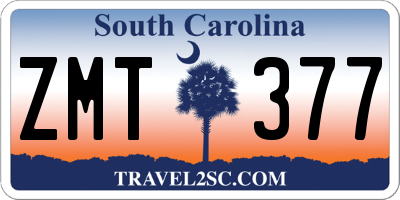 SC license plate ZMT377