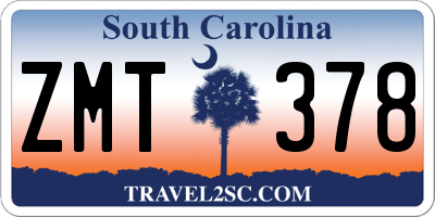 SC license plate ZMT378
