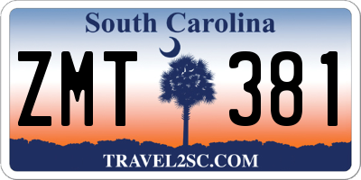 SC license plate ZMT381