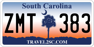 SC license plate ZMT383