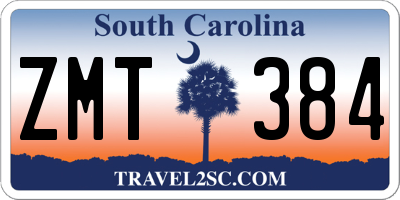 SC license plate ZMT384