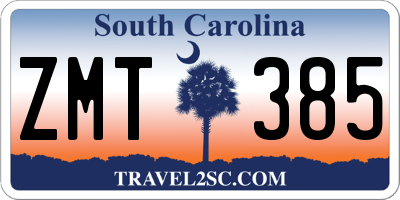 SC license plate ZMT385